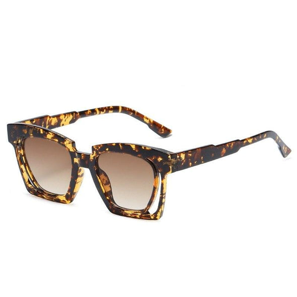 Blue Red Square Sunglasses  Fashion Women's Vintage Shades