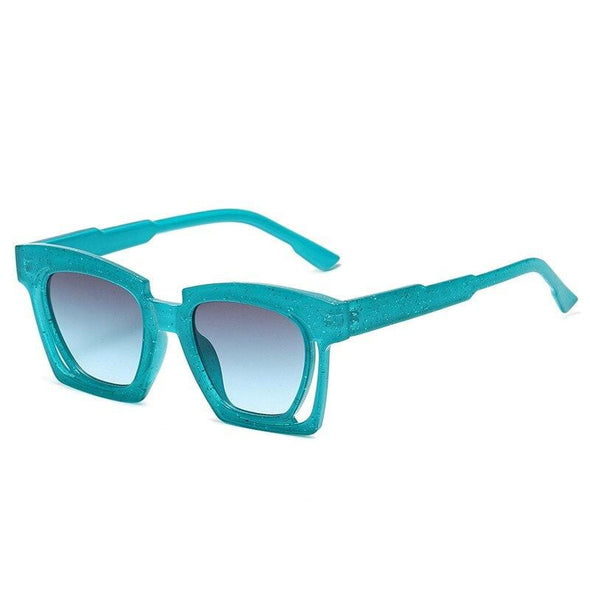 Blue Red Square Sunglasses  Fashion Women's Vintage Shades