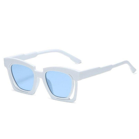 Blue Red Square Sunglasses  Fashion Women's Vintage Shades