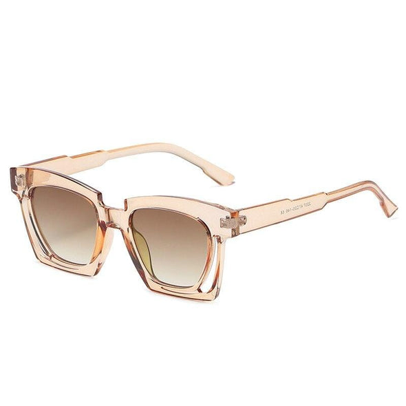 Blue Red Square Sunglasses  Fashion Women's Vintage Shades