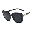 Brand Designer Cat Eye Sunglasses Woman Vintage Black Mirror Sun Glasses For Fashion Big Frame Cool Sexy Female Oculos