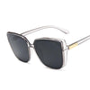 Brand Designer Cat Eye Sunglasses Woman Vintage Black Mirror Sun Glasses For Fashion Big Frame Cool Sexy Female Oculos