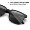 CAPONI Men's Sunglasses Polarized Classic Design Eyewear Protect Eyes Black Shades For Male Outdoor Driving Sun Glasses CP6199