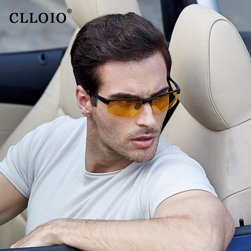 CLLOIO Top Anti-Glare Day Night Vision Glasses Men Driving