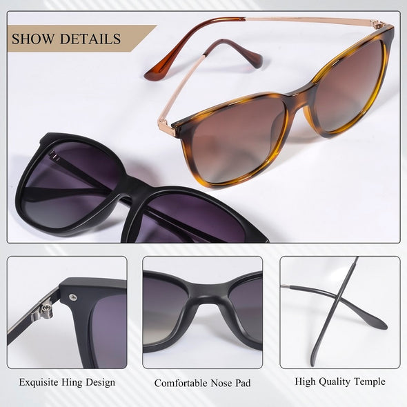 Vintage Women's Sunglasses Polarized Classic Anti Glare Driving Sun Glasses For Men Luxury Brand Designer Shades Female