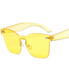 Candy Color Cat Eye Sunglasses Women Clear Lens Big Frame Shades Acetate Eyewear Ladies One Piece  Sexy Sun Glasses Female