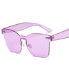 Candy Color Cat Eye Sunglasses Women Clear Lens Big Frame Shades Acetate Eyewear Ladies One Piece  Sexy Sun Glasses Female