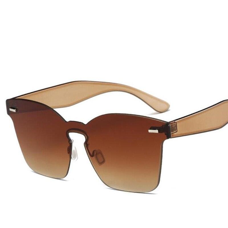 Oversized Square Sunglasses Rimless Frame Candy Color Glasses