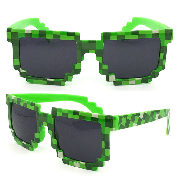 Cartoon Vintage Glasses 8 bit Pixel Novelty Mosaic Cospla Goggles My World Glasses  Children Sunglasses Baby Boys Gift