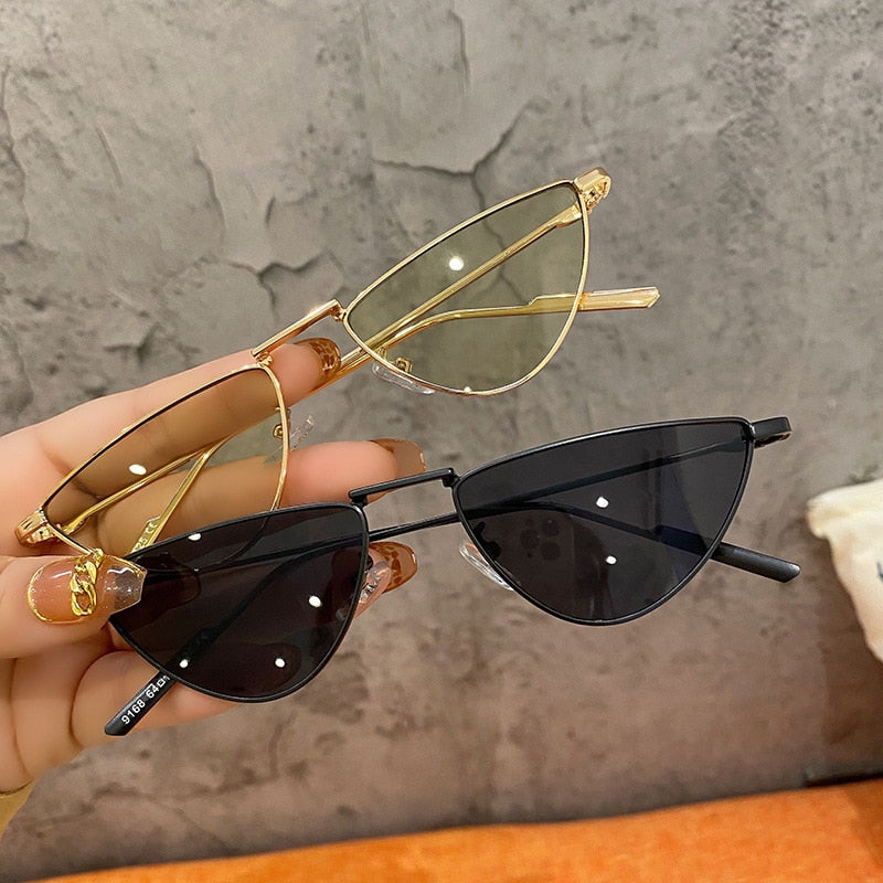 Vintage Cat Eye Sunglasses Women Fashion Brand Small Frame Retro Sun Glasses  Female Shades Outdoor Black Oculos De Sol