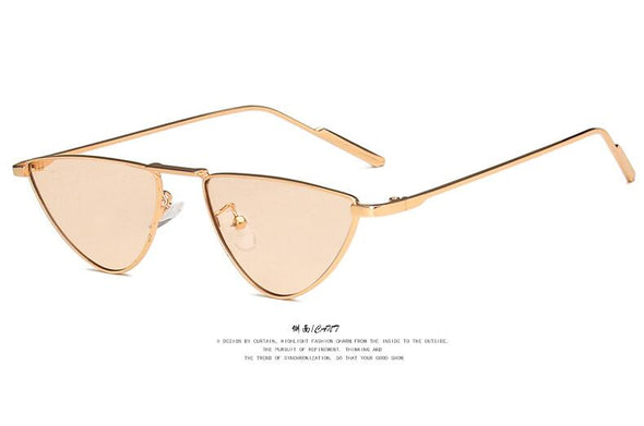 Cat Eye Sunglasses Luxury Brand Design Women Metal Triangle Sun glasses Fashion Lady Shades UV400 Eyewear oculos gafas de sol