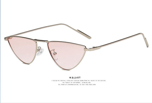 Cat Eye Sunglasses Luxury Brand Design Women Metal Triangle Sun glasses Fashion Lady Shades UV400 Eyewear oculos gafas de sol