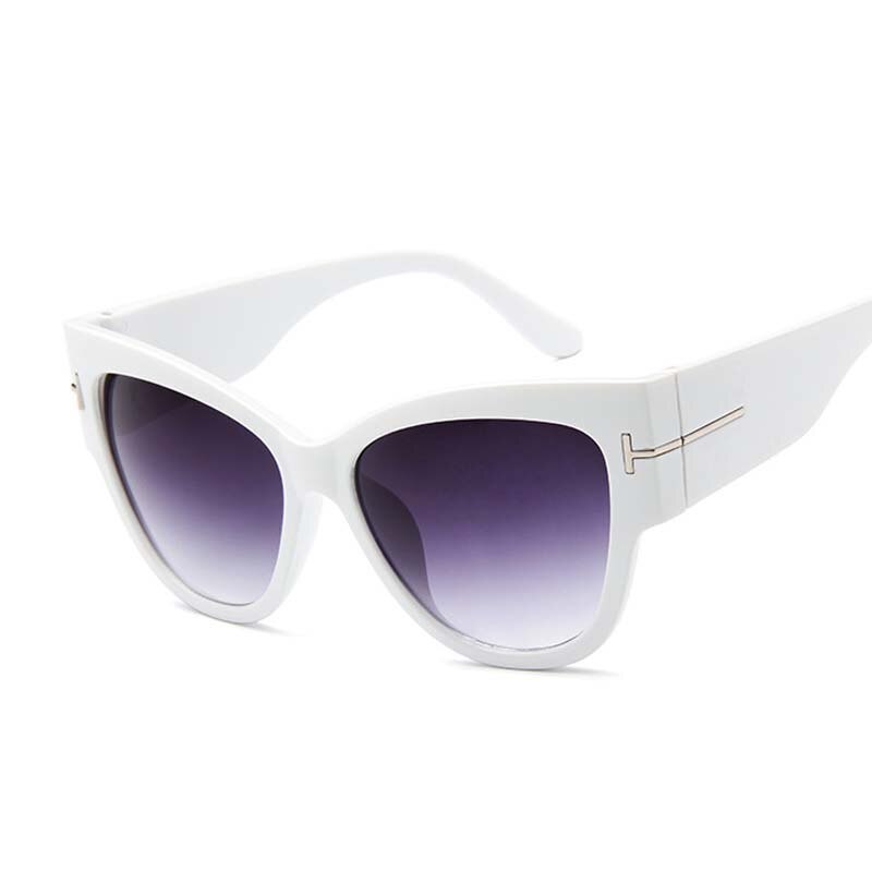 Cat Eye Sunglasses Woman Vintage Brand Black Shades Gradient Sun