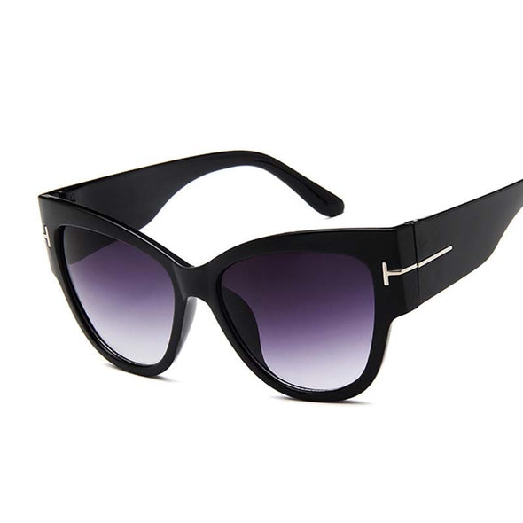 Cat Eye Sunglasses Woman Vintage Brand Black Shades Gradient Sun Glasses Female Cool One Piece Designer