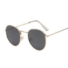 Classic Retro Small Round Sunglasses Woman Vintage Brand Designer Mirror Sun Glasses Metal Blue Black Female Shades Oculos
