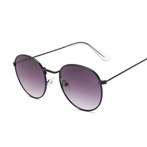 Classic Retro Small Round Sunglasses Woman Vintage Brand Designer Mirror Sun Glasses Metal Blue Black Female Shades Oculos