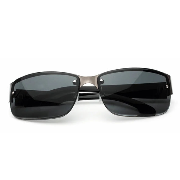 Classic Vintage Semi-Rimless Man Sunglasses Square Gradient Mirror Sun Glasses Male Retro Outdoor Driving Oculos De Sol