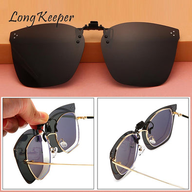 Clip On Polarized Lens Men Square Sunglasses Night Driving Glasses Fishing Eyewear Flip Up Designer Luxury Sunglasses Oculos