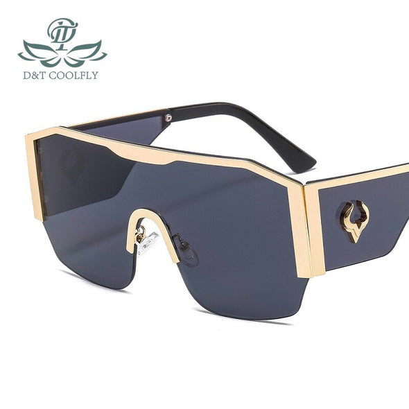 2023 New Fashion Shield Sunglasses Men Women High Quality Luxury Gradients Lens Bull Logo Brand Designer Hot Sell Sunglasses