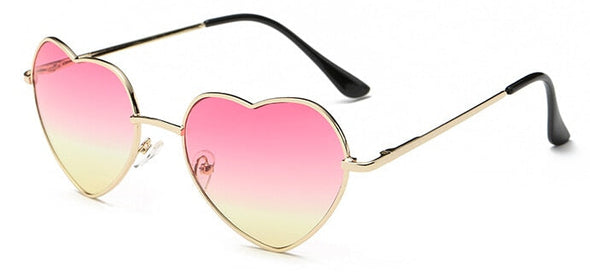 DCM Ladies Heart Shaped Sunglasses Metal Women Brand Designer Fashion Rimless LOVE Lenses Sun Glasses Oculos UV400