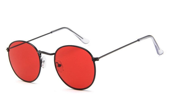Retro Oval Sunglasses Women/Men  Brand Designer Vintage Small Black Red Yellow  Shades Sun Glasses Oculos De Sol