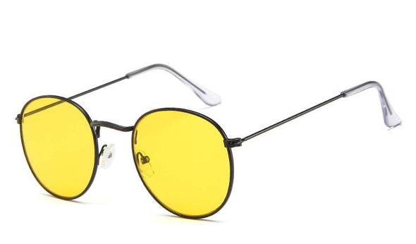 Retro Oval Sunglasses Women/Men  Brand Designer Vintage Small Black Red Yellow  Shades Sun Glasses Oculos De Sol