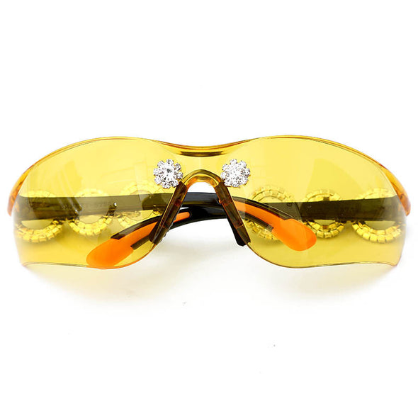 Diamond Rimless Sunglasses Women Men O Rhinestone Sunglasses Shield Goggle Eyeglasses Shades Luxury Brand Designer Sun Glass