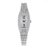 Women Luxury Square Diamond Crystal Rose Gold Wristwatches (with a ins Bracelet as gift)