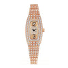 Women Luxury Square Diamond Crystal Rose Gold Wristwatches (with a ins Bracelet as gift)