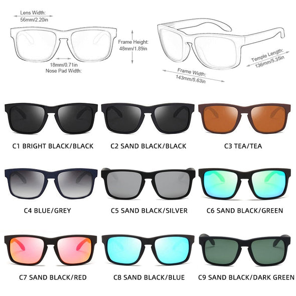 Classic Fashion Square Polarized Sunglasses Men Vintage Plastic Male Sun Glasses Women Stylish Black Sport Shades UV400