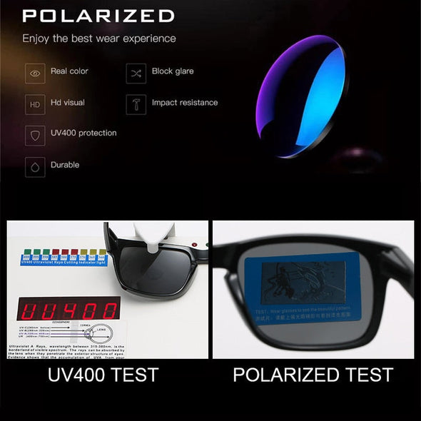 Classic Fashion Square Polarized Sunglasses Men Vintage Plastic Male Sun Glasses Women Stylish Black Sport Shades UV400