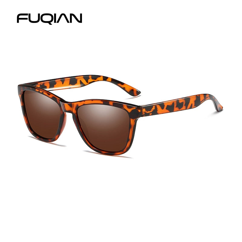 FUQIAN Classic Square Polarized Sunglasses Men Women Fashion