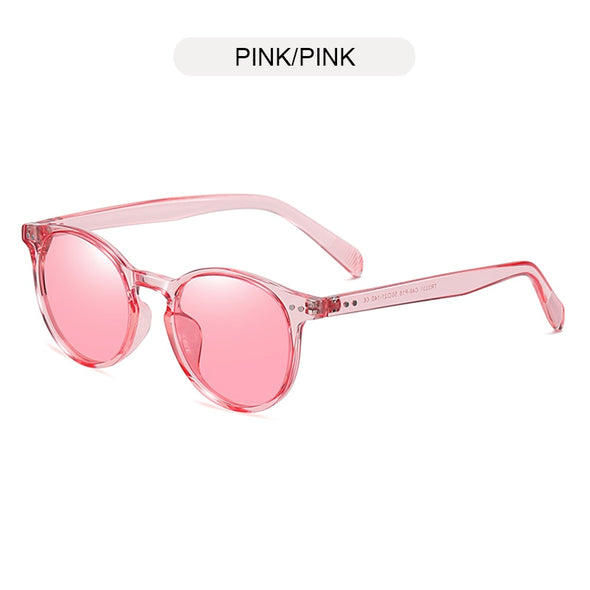 Fashion Round Polarized Sunglasses Men Women Vintage Ultra Light TR90 Sun Glasses Stylish Rivet Driving Eyeglasses UV400