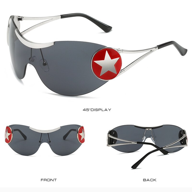 FashionMio Rimless Y2K Sunglasses