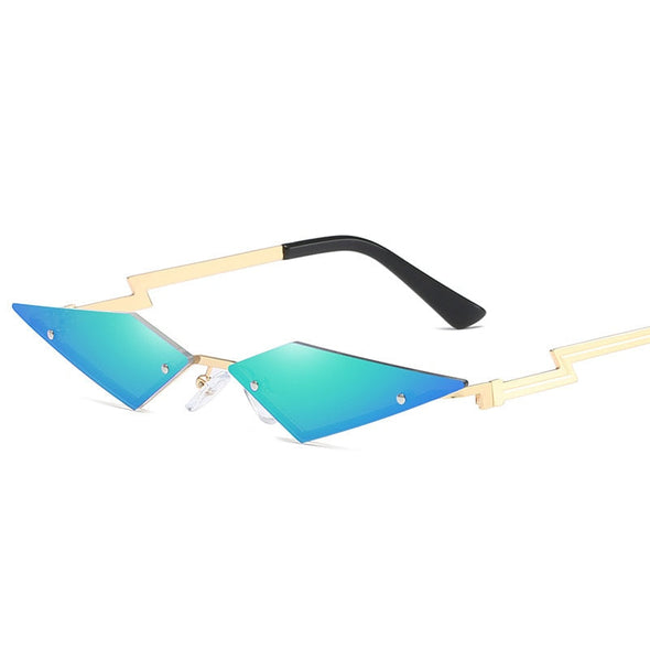 Fashion Brand Sunglasses Women Cat Eye Frameless Streetwear Clear Lens Eye Glasses Vintage Metal Frame Cateyes Sun Glasses