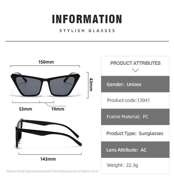 Fashion Cat Eye Sunglasses Ladies Retro Luxury Glasses Brand Designer Men's Trendy Tone Decoration UV400