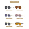 Fashion Double Beam Polarized Metal Square Large Frame Sunglasses Luxury Brand Design Anti-ultraviolet UV400 Casual Sun Glasses