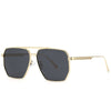 Fashion Double Beam Polarized Metal Square Large Frame Sunglasses Luxury Brand Design Anti-ultraviolet UV400 Casual Sun Glasses