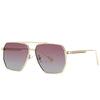 Fashion Double Beam Polarized Metal Square Large Frame Sunglasses Luxury Brand Design Anti-ultraviolet UV400 Casual Sun Glasses