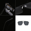 Fashion Double Beam Polarized Metal Square Large Frame Sunglasses Luxury Brand Design Anti-ultraviolet UV400 Casual Sun Glasses