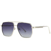 Fashion Double Beam Polarized Metal Square Large Frame Sunglasses Luxury Brand Design Anti-ultraviolet UV400 Casual Sun Glasses