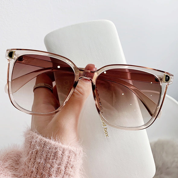 Fashion Oversized Sunglasses Woman Brand Designer Vintage Square Sun Glasses Female Big Frame Gradient Shades Oculos De Sol