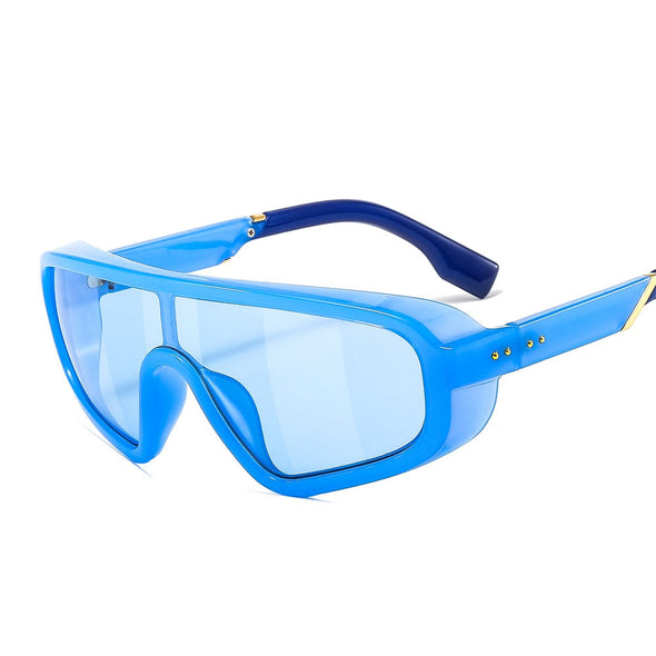 Fashion Shield Visor Mask Sunglasses Women Men Oversized Windproof Sun Glasses One Peice Big Frame Goggles Shades Sport UV400