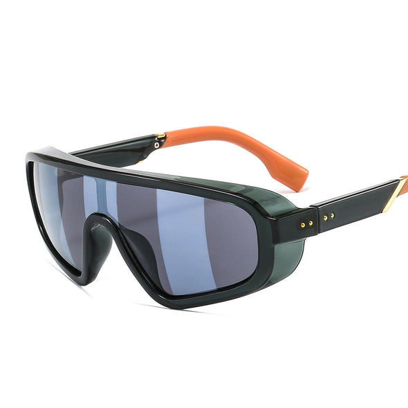 Fashion Shield Visor Mask Sunglasses Women Men Oversized Windproof Sun Glasses One Peice Big Frame Goggles Shades Sport UV400