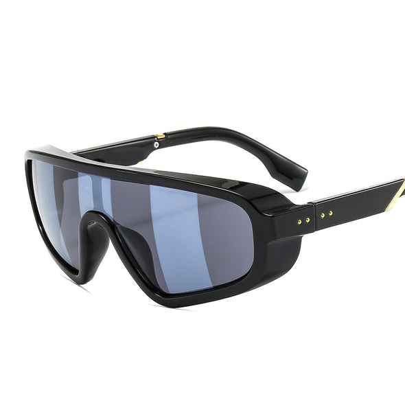 Fashion Shield Visor Mask Sunglasses Women Men Oversized Windproof Sun Glasses One Peice Big Frame Goggles Shades Sport UV400