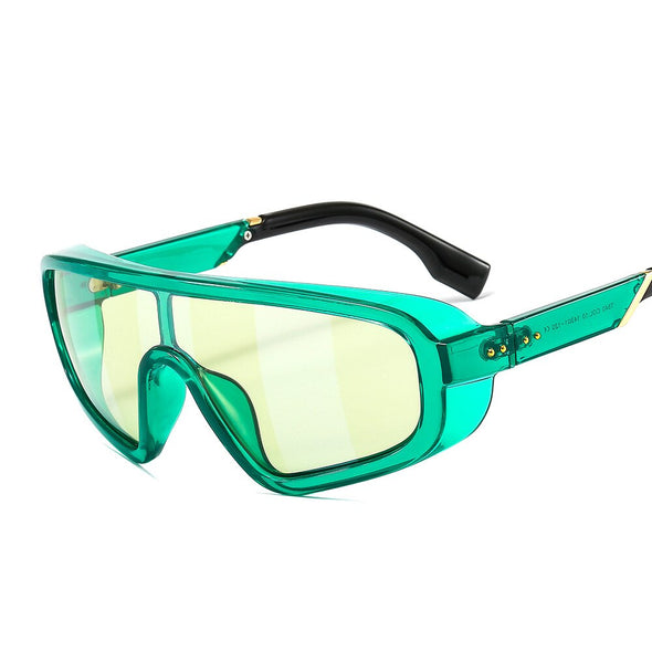 Fashion Shield Visor Mask Sunglasses Women Men Oversized Windproof Sun Glasses One Peice Big Frame Goggles Shades Sport UV400