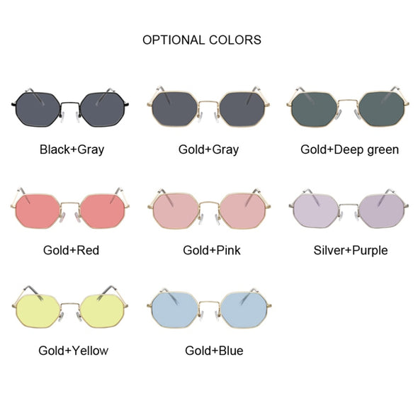 Fashion Small Frame Square Sunglasses Woman Brand Designer Metal Mirror Sun Glasses Female Ocean Lens Oculos De Sol Feminino 