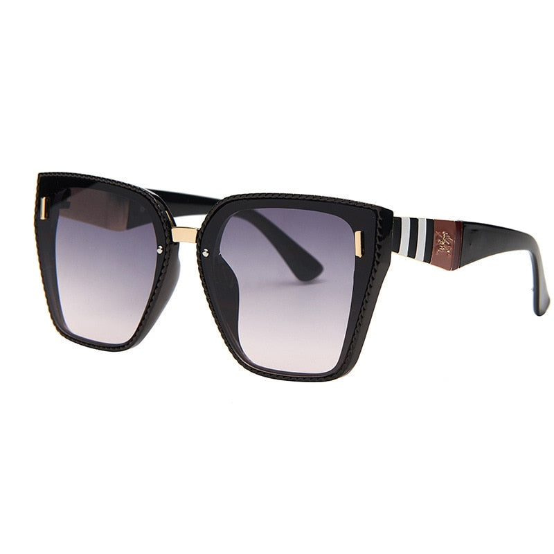 Fashion Square Gradient Mirror Sunglasses Retro Brand –