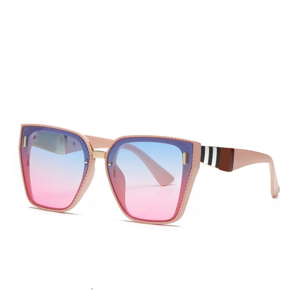 Fashion Square Gradient Mirror Sunglasses Women 2023 Retro Brand Designer Sun Glasses Female  Big Frame  UV400