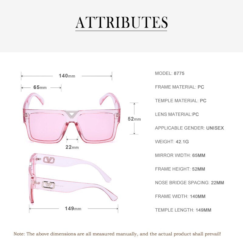 Fashion Square Sunglasses Women Luxury Brand Designer Trendy